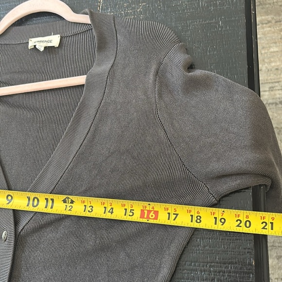 L’AGENCE Lucas longline button down ribbed cardigan dark grey size Medium - Picture 7 of 11